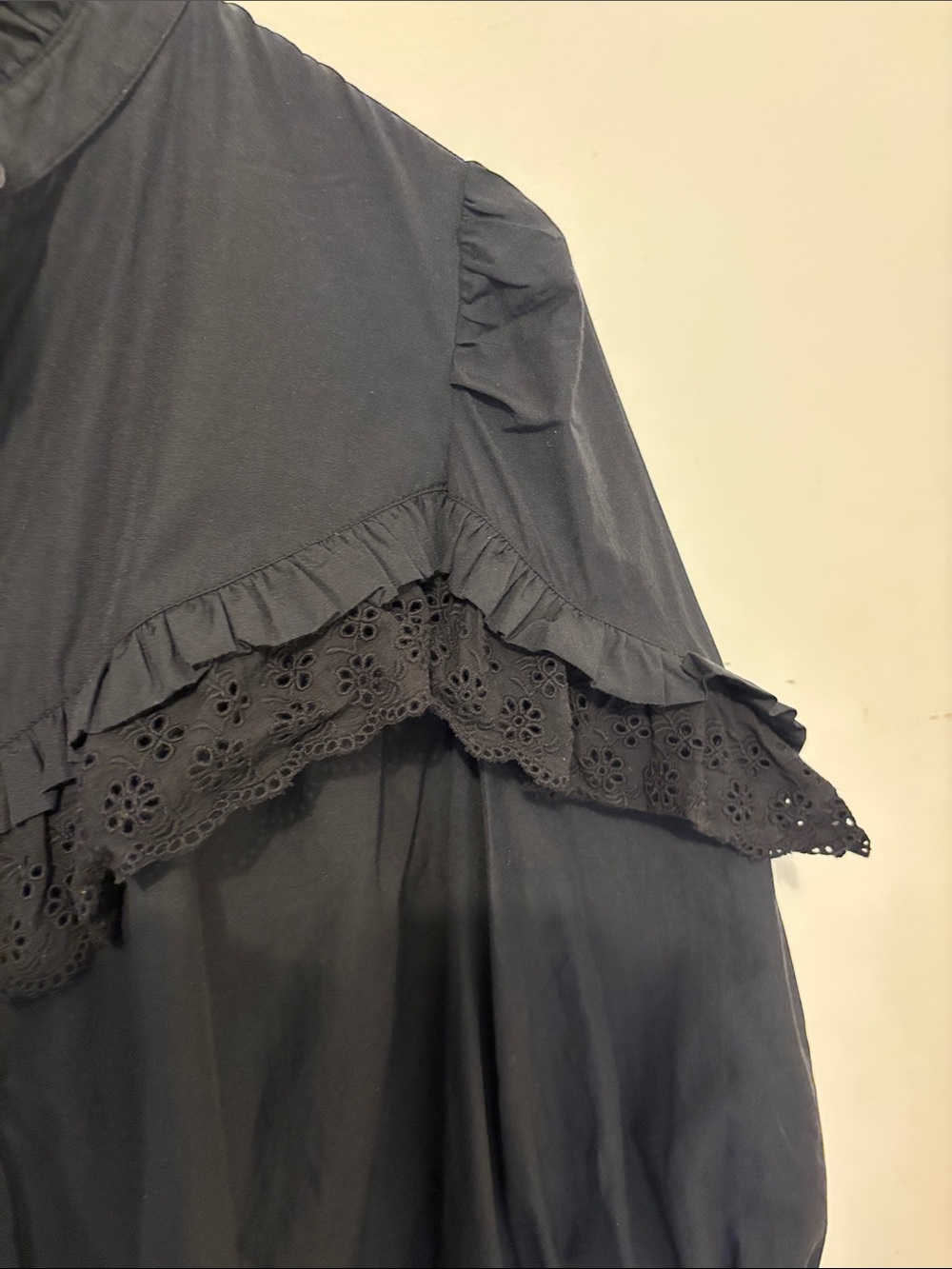 Black Ruffle Button-Front Dress - Picture 3 of 7